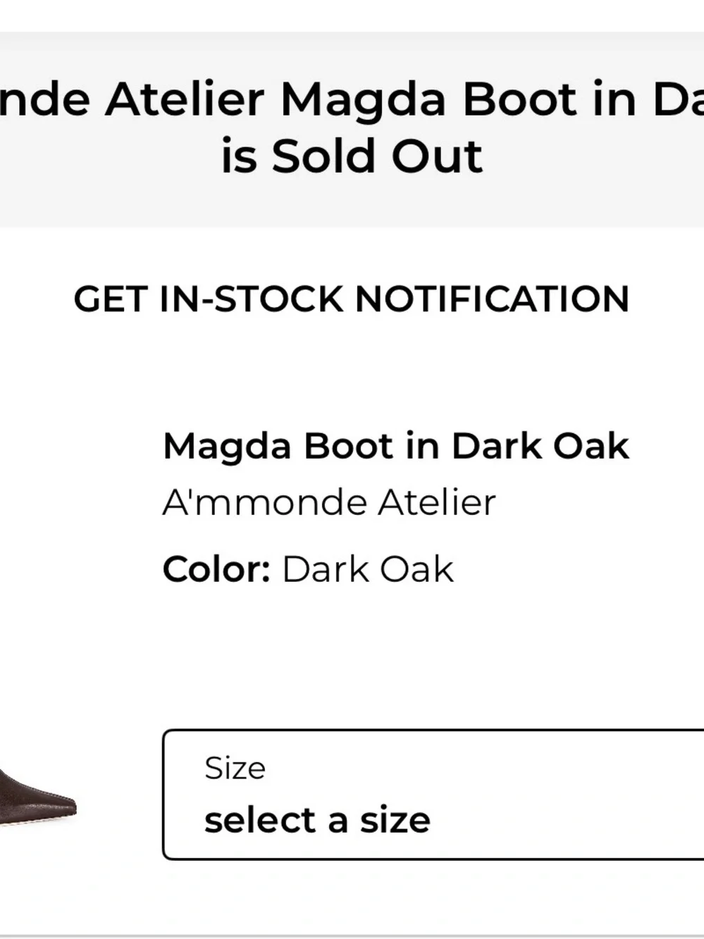 A'mmonde Atelier Magda Boots in a dark oak shade
